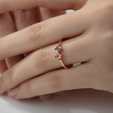 Diagonal Princess Cut Birthstone Ring