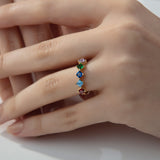 Diagonal Princess Cut Birthstone Ring