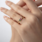 Personalized Baguette Birthstone Ring