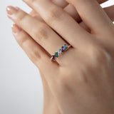 Personalized Baguette Birthstone Ring