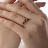 Personalized Baguette Birthstone Ring