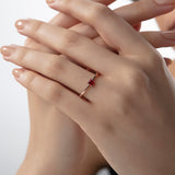 Radiant Princess-Cut Birthstone Ring