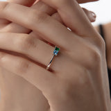 Radiant Princess-Cut Birthstone Ring
