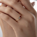 Radiant Princess-Cut Birthstone Ring