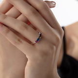 Radiant Princess-Cut Birthstone Ring