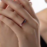 Radiant Princess-Cut Birthstone Ring