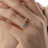 Radiant Princess-Cut Birthstone Ring