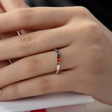 Personalized Birthstone Baguette Bar Ring