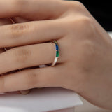 Personalized Birthstone Baguette Bar Ring