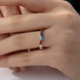 Personalized Birthstone Baguette Bar Ring