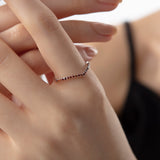 Chevron Stackable Birthstone Ring