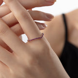 Chevron Stackable Birthstone Ring