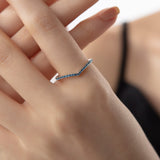 Chevron Stackable Birthstone Ring