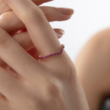 Chevron Stackable Birthstone Ring