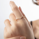 Chevron Stackable Birthstone Ring