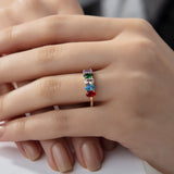 Personalized Oval Cut Birthstone Ring