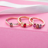 Personalized Oval Cut Birthstone Ring