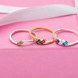 Personalized Baguette Birthstone Ring