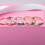 Personalized Birthstone Baguette Bar Ring