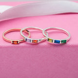 Personalized Birthstone Baguette Bar Ring