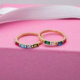Personalized Birthstone Baguette Bar Ring