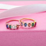 Custom Made Baguette Cut Birthstone Ring