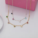 Custom Spaced Birthstone Necklace