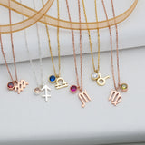 Zodiac Sign Necklace With Birthstone