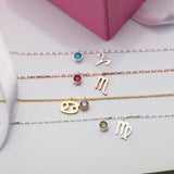 Custom Zodiac Sign Birthstone Bracelet