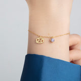 Custom Zodiac Sign Birthstone Bracelet
