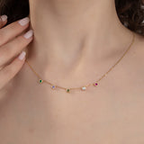 Custom Spaced Birthstone Necklace