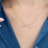 Zodiac Sign Necklace With Birthstone