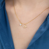 Zodiac Sign Necklace With Birthstone