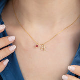 Zodiac Sign Necklace With Birthstone