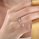 Dainty Diamond Cross Ring