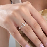 Dainty Diamond Cross Ring