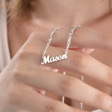 Custom Name Necklace With Figaro Chain