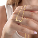 Custom Name Necklace With Figaro Chain