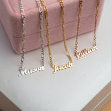 Custom Name Necklace With Figaro Chain