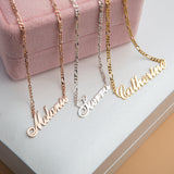 Figaro Chain Custom Name Necklace – Personalized Jewelry