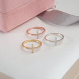 Dainty Diamond Cross Ring