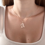 Custom Old English Initial Necklace