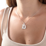 Custom Old English Initial Necklace