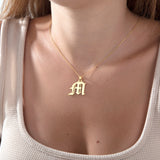 Custom Old English Initial Necklace