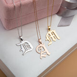 Custom Old English Initial Necklace