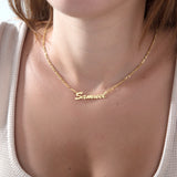 Custom Name Necklace with Figaro Chain