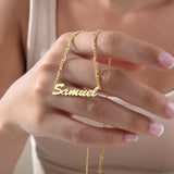 Custom Name Necklace with Figaro Chain