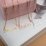 Custom Name Necklace with Figaro Chain