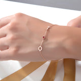 Custom Initial Bracelet with Birthstone