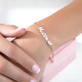 Custom Name Bracelet with Figaro Chain